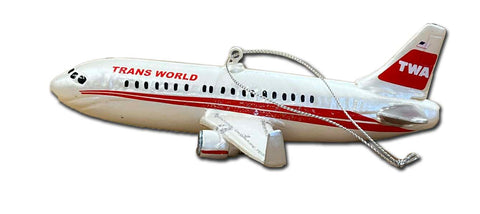 TWA Red Livery Airplane Christmas Ornament
