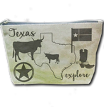 Texas Map Explore Pouch