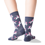 Unicorn Women's Travel Themed Crew Socks
