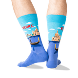 Venice Men's Travel Themed Crew Socks