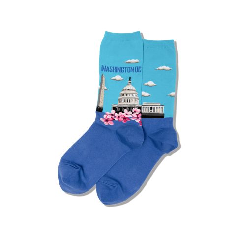 Washington DC Women's Travel Themed Crew Socks