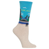 Chicago Women's Travel Themed Crew Socks