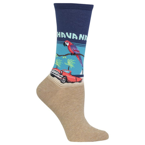Havana Women's Travel Themed Crew Socks