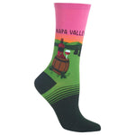 Napa Valley Women's Travel Themed Crew Socks