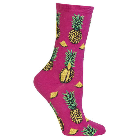 Pineapple Women's Travel Themed Crew Socks