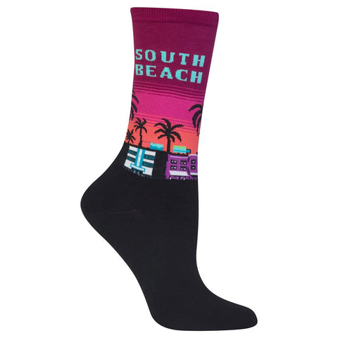 South Beach Women's Travel Themed Crew Socks