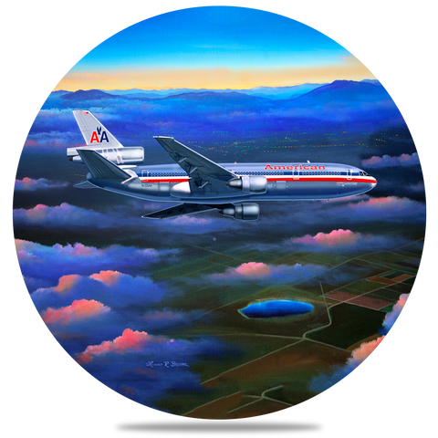 AA DC10 Round Coaster by Rick Broome