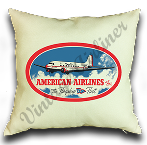 American Airlines Flagship Fleet Linen Pillow Case Cover