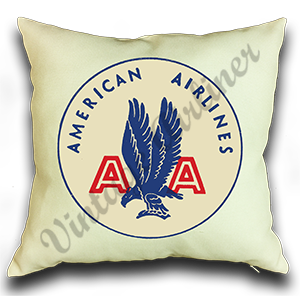 American Airlines 1940's Eagle Logo Linen Pillow Case Cover