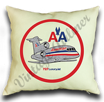 American Airlines 727 Old Livery Linen Pillow Case Cover