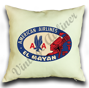 American Airlines El Mayan Bag Sticker Linen Pillow Case Cover