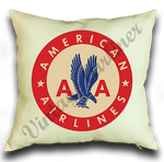 American Airlines 1940's Round Logo Linen Pillow Case Cover