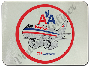 American Airlines 757 Glass Cutting Board