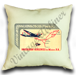American Airlines Mexico Service Bag Sticker Linen Pillow Case Cover