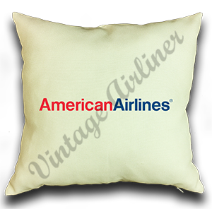 American Airlines Red and Blue Linen Pillow Case Cover