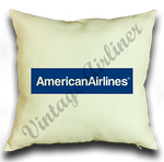 American Airlines Blue Linen Pillow Case Cover