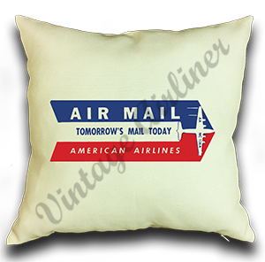 AA Air Mail Sticker Linen Pillow Case Cover