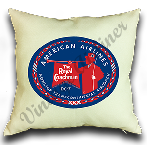 American Airlines Royal Coachman Bag Sticker Linen Pillow Case Cover