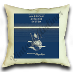 American Airlines 1940's Flagship Timetable Cover Linen Pillow Case Cover