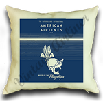 American Airlines 1947 Timetable Cover Linen Pillow Case Cover