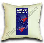 American Airlines 1930's Timetable Cover Linen Pillow Case Cover