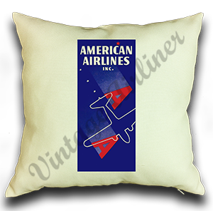 American Airlines 1930's Timetable Cover Linen Pillow Case Cover
