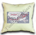 American Airlines 1930's Route Map Linen Pillow Case Cover