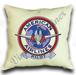 American Airlines Pilot Wings Linen Pillow Case Cover