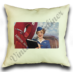 American Airlines 1950's Flight Attendant Linen Pillow Case Cover