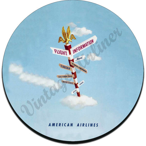 AA Flght Information Vintage Coaster