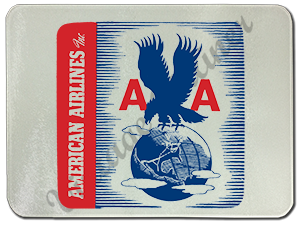 American Airlines 1940's Eagle Bag Sticker Glass Cutting Board