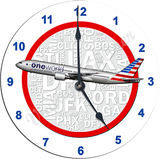 AA 777 One World New Livery Wall Clock