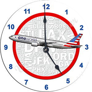 AA 777 One World New Livery Wall Clock
