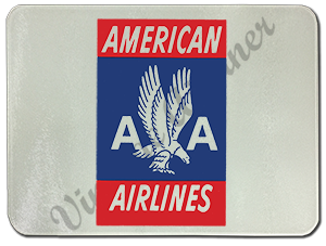 American Airlines 1940's Bag Sticker Glass Cutting Board
