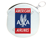 American Airlines 1940's Red Bag Sticker Round Coin Purse