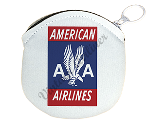 American Airlines 1940's Red Bag Sticker Round Coin Purse