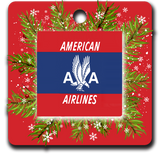 American Airlines Red Bag Sticker Ornaments