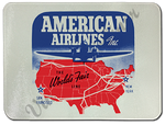 American Airlines World's Fair Bag Sticker Glass Cutting Board