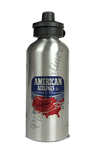 American Airlines 1939 World's Fair Bag Sticker Aluminum Water Bottle