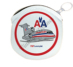 American Airlines 727 Bag Sticker Round Coin Purse