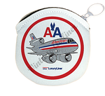 American Airlines DC-10 Bag Sticker Round Coin Purse