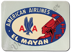 American Airlines El Mayan Bag Sticker Glass Cutting Board