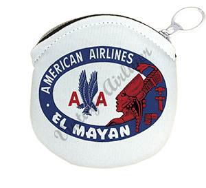 American Airlines El Mayan Bag Sticker Round Coin Purse