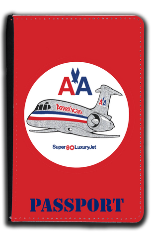 AA MD80 Old Livery Bag Sticker Passport Case