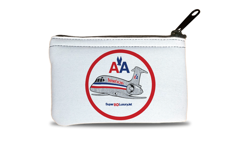 American Airlines MD80 Bag Sticker Rectangular Coin Purse