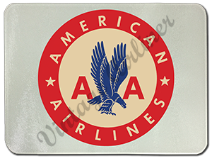 American Airlines Round 40's Bag Sticker Glass Cutting Board