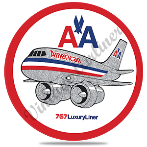 AA 767 Old Livery Round Coaster