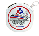 American Airlines 767 Bag Sticker Round Coin Purse