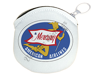 American Airlines Mercury Service Bag Sticker Round Coin Purse