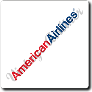 American Airlines in Red and Blue Square Coaster